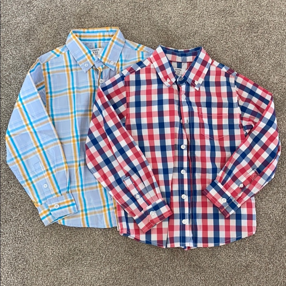 Crown & Ivy (2) boys button ups size 7